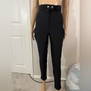 Vintage Express black ribbed High Waisted Equestrian Riding Pants,medium